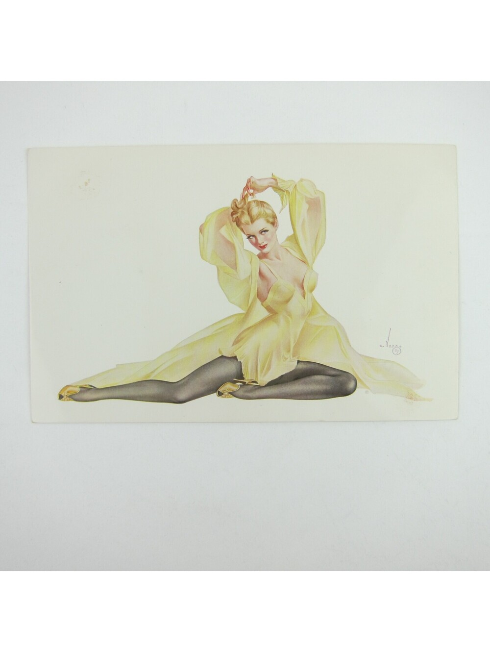 Pin-Up Varga Girl Jumbo Postcard ALBERTO VARGAS Esquire Magazine #1 Vintage 1942